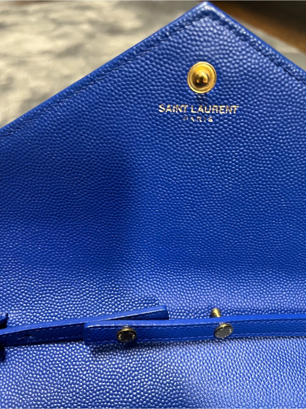 Saint Laurent YSL Envelope Crossbody Bag Electric Blue - Picture 8 of 12